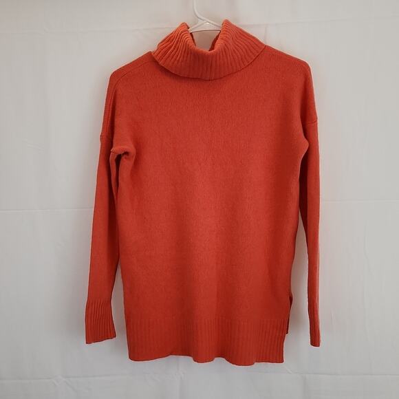 Bartolini Coral/Orange Long Sleeve Turtleneck Wool Cashmere Blend Size SM Italy - Picture 2 of 8